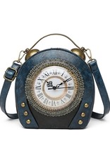 Magic Bags Steampunk bags Gothic bags - Steampunk Vintage Clock handbag with really working Clock (blue)