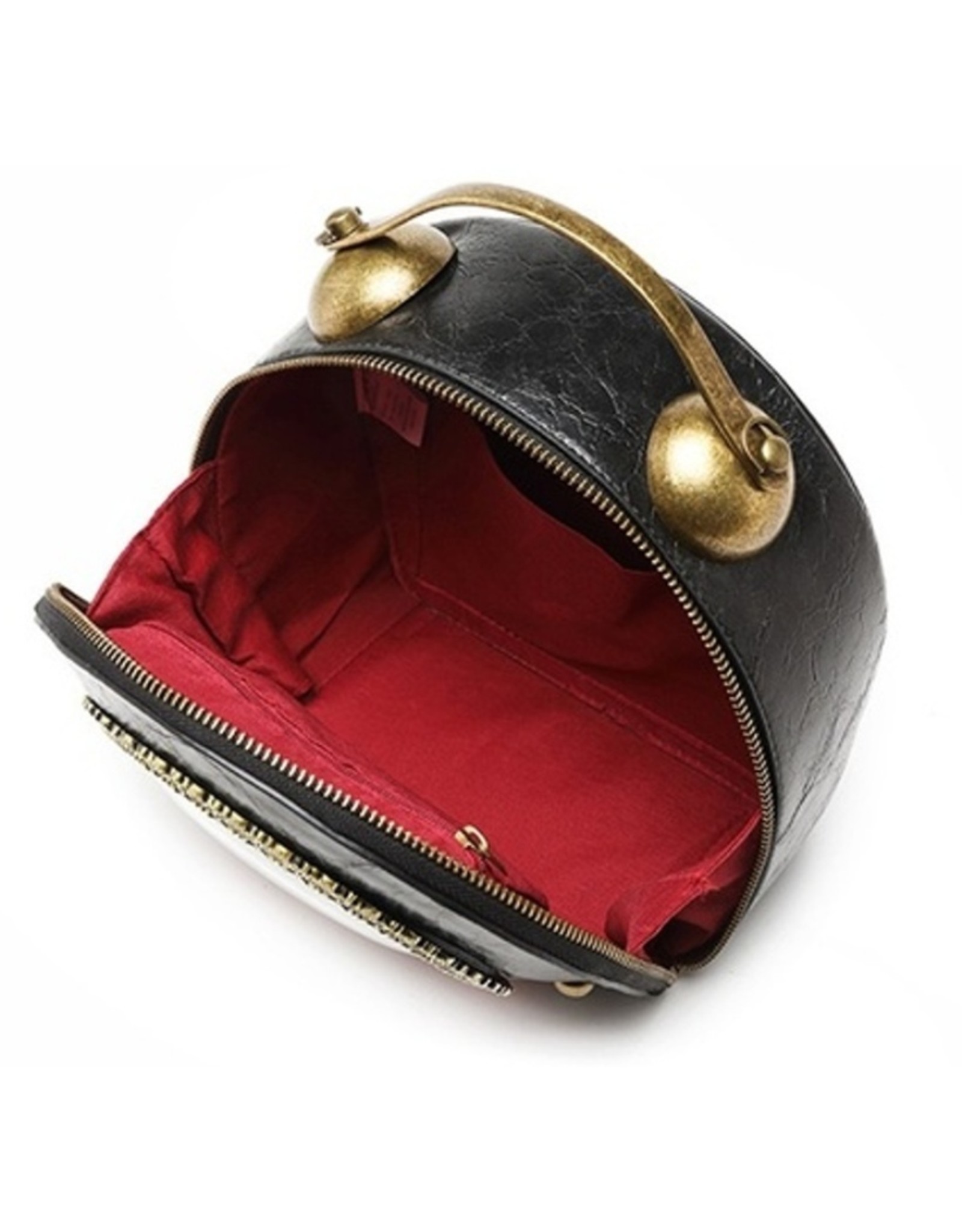 Magic Bags Steampunk bags Gothic bags - Steampunk Vintage Clock handbag with working Clock (black-red)