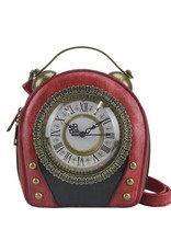 Magic Bags Steampunk tassen Gothic tassen - Steampunk Klok handtas met werkende Klok (rood-zwart)