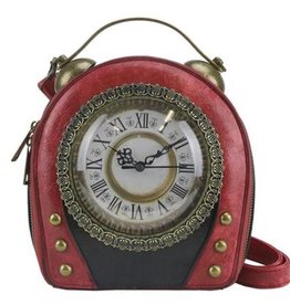 Magic Bags Steampunk Clock handbag with working Clock (red)