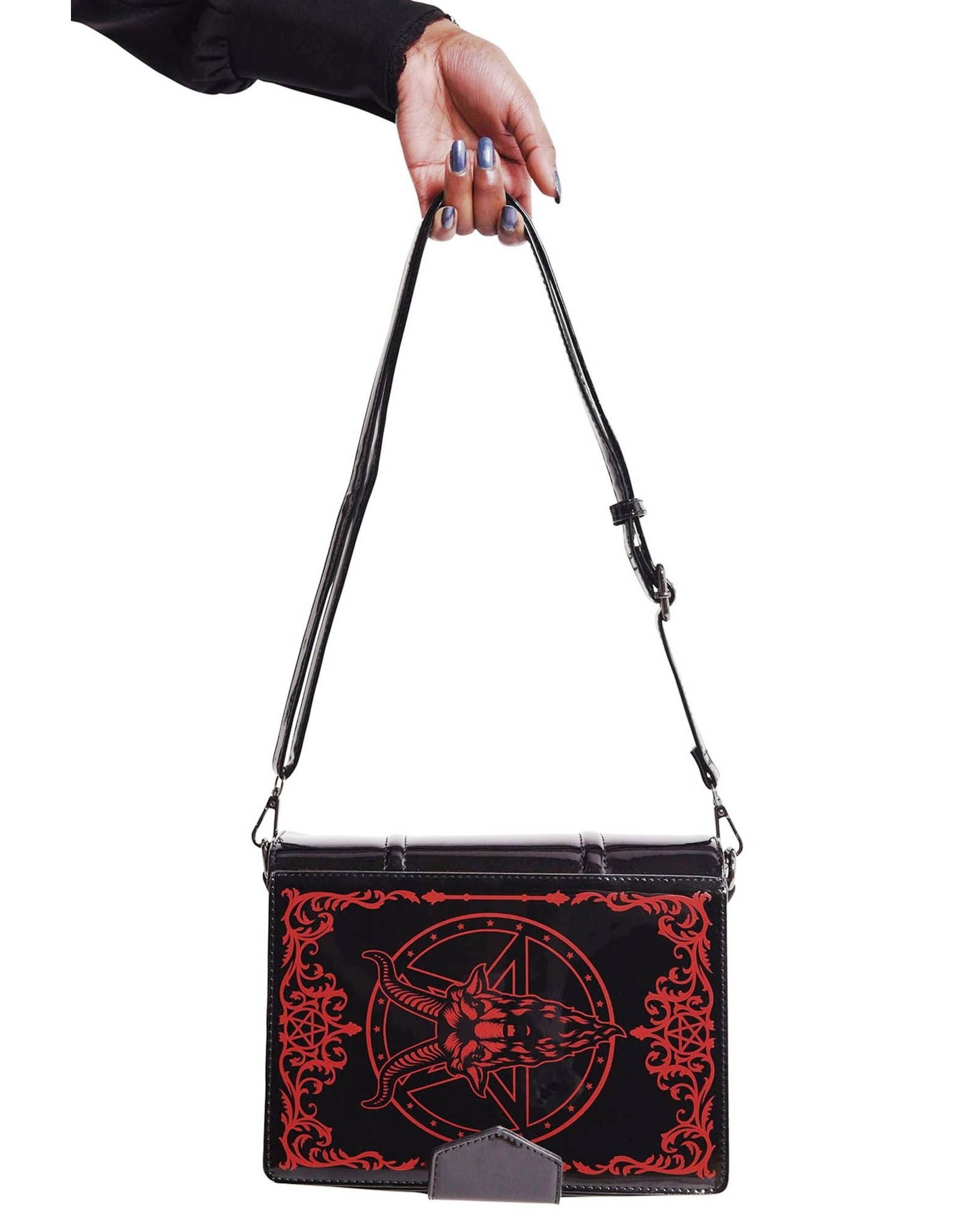 Dark Star PVC Black and Red Cobweb Stud Gothic Shoulder Bag [DS/BG/7463R] -  $50.99 : Mystic Crypt, the most unique, hard to find items at ghoulishly  great prices!