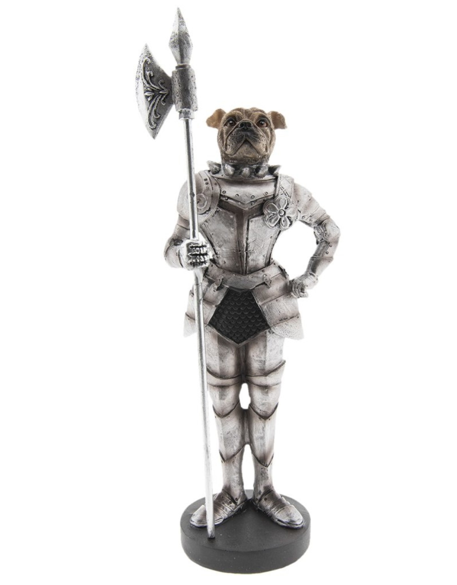 C&E Giftware Figurines Collectables - Bulldog Medieval Knight statue 33cm