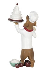 C&E Giftware Figurines Collectables - Dog Pastry Baker with Cake figurine 24cm