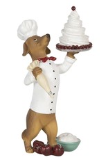 C&E Giftware Beelden Collectables - Hond Banketbakker met Taart beeld 24cm