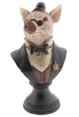 C&E Giftware Figurines Collectables - Pig Clerk statue 24cm (bust)