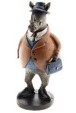 C&E Giftware Figurines Collectables - Rhino with Briefcase statue 19cm