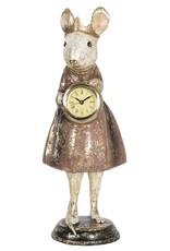 C&E Giftware Figurines Collectables - Mouse Princess with Clock figurine 30cm