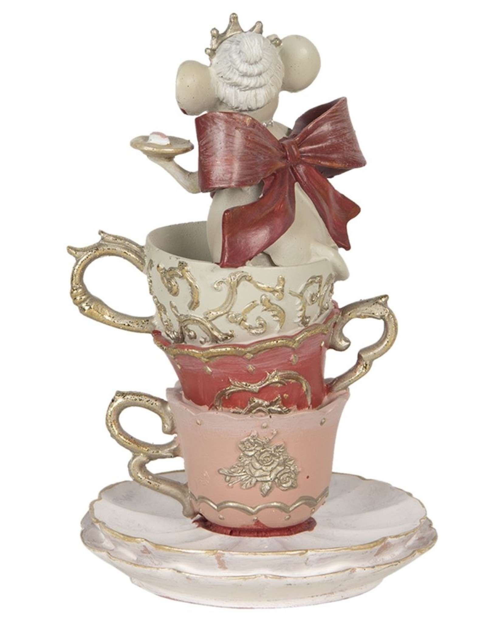 C&E Giftware Beelden Collectables - Muis Prinses in Theemok beeldje 16cm