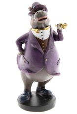 C&E Giftware Figurines Collectables - Hippopotamus Gentlemen with Pipe figurine 19cm