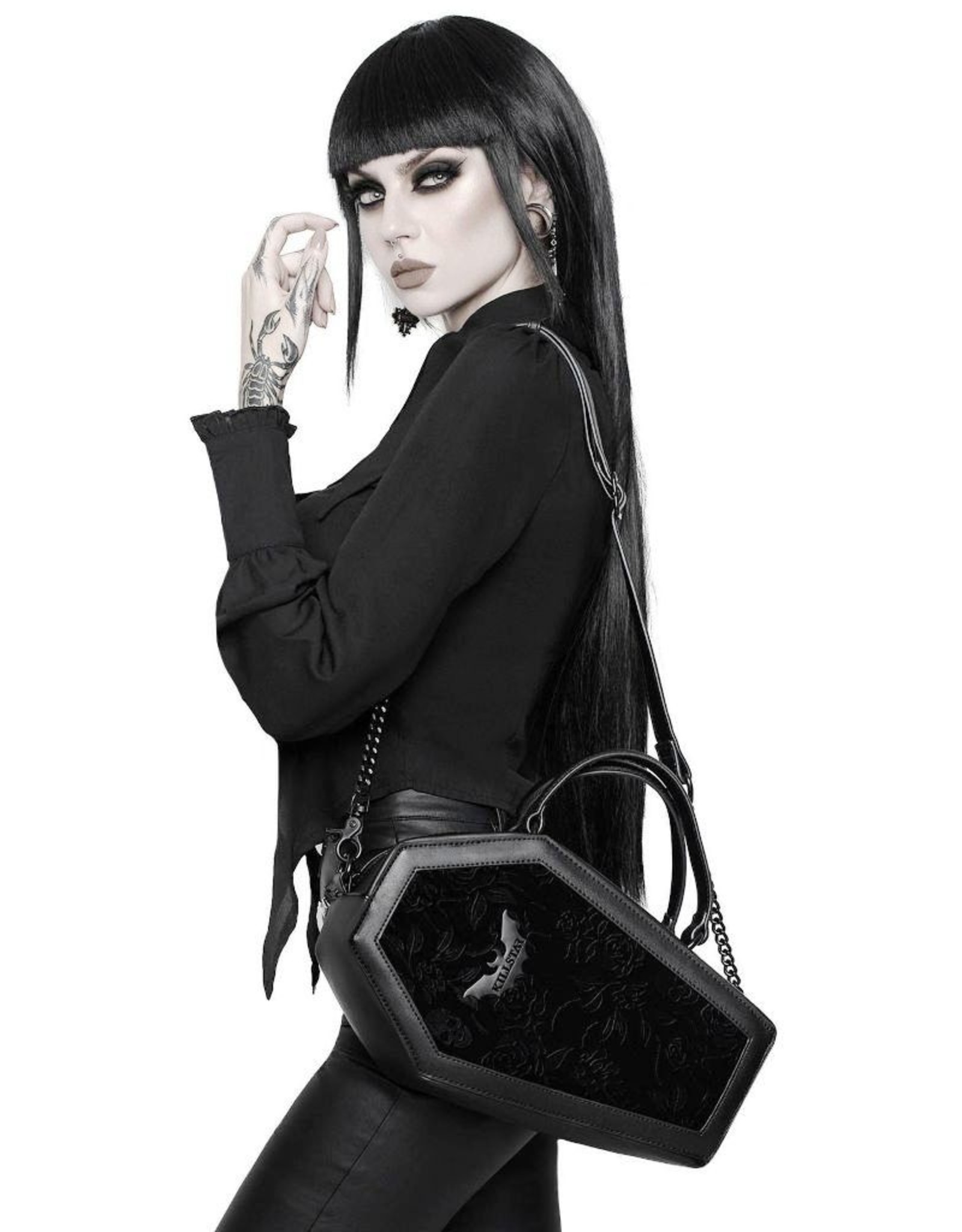 Killstar Killstar bags and accessories - Killstar Vampire's Kiss coffin handbag (black)