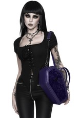 Killstar Killstar bags and accessories - Killstar Vampire's Kiss coffin handbag (plum)