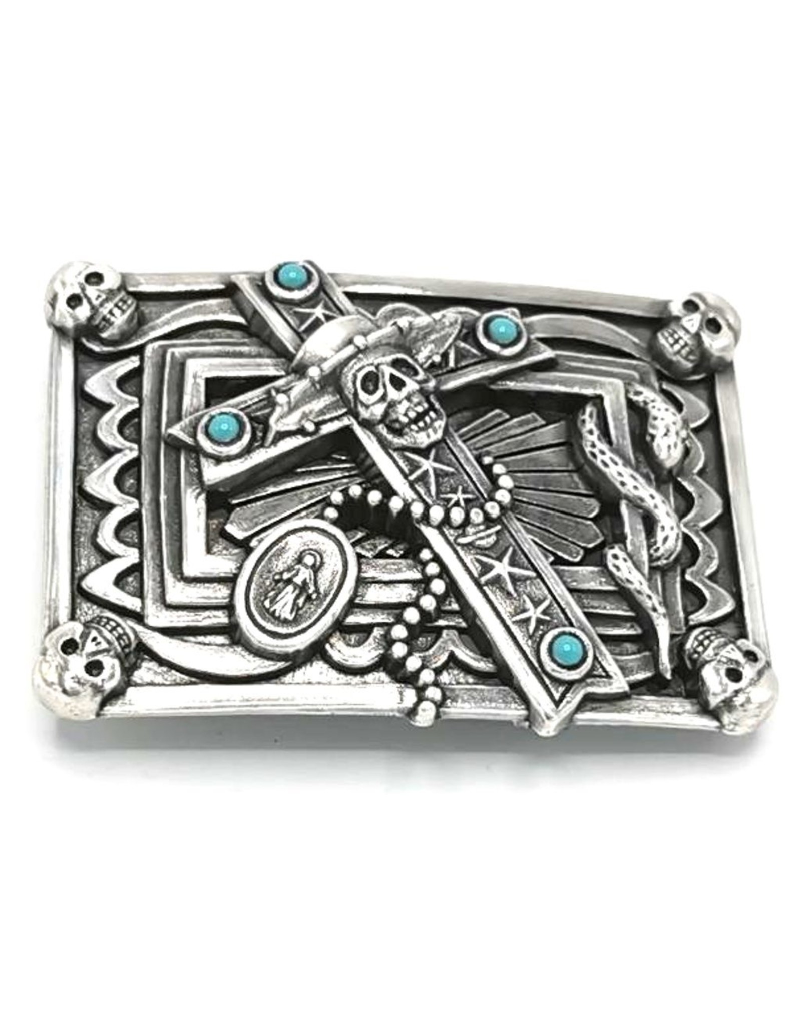 Acco Buckles - Buckle with Cross and Skulls - solid metal