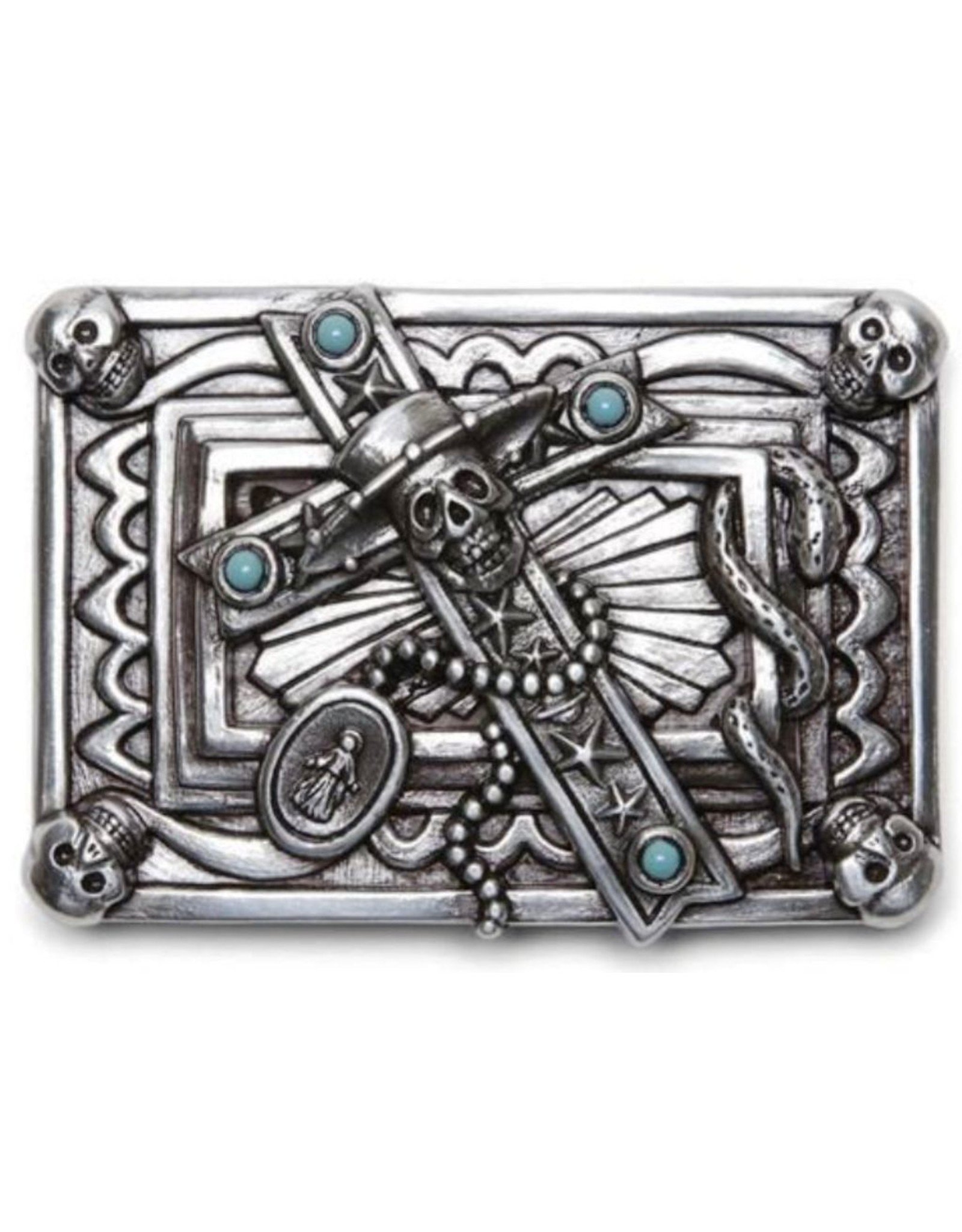 Acco Buckles - Buckle with Cross and Skulls - solid metal