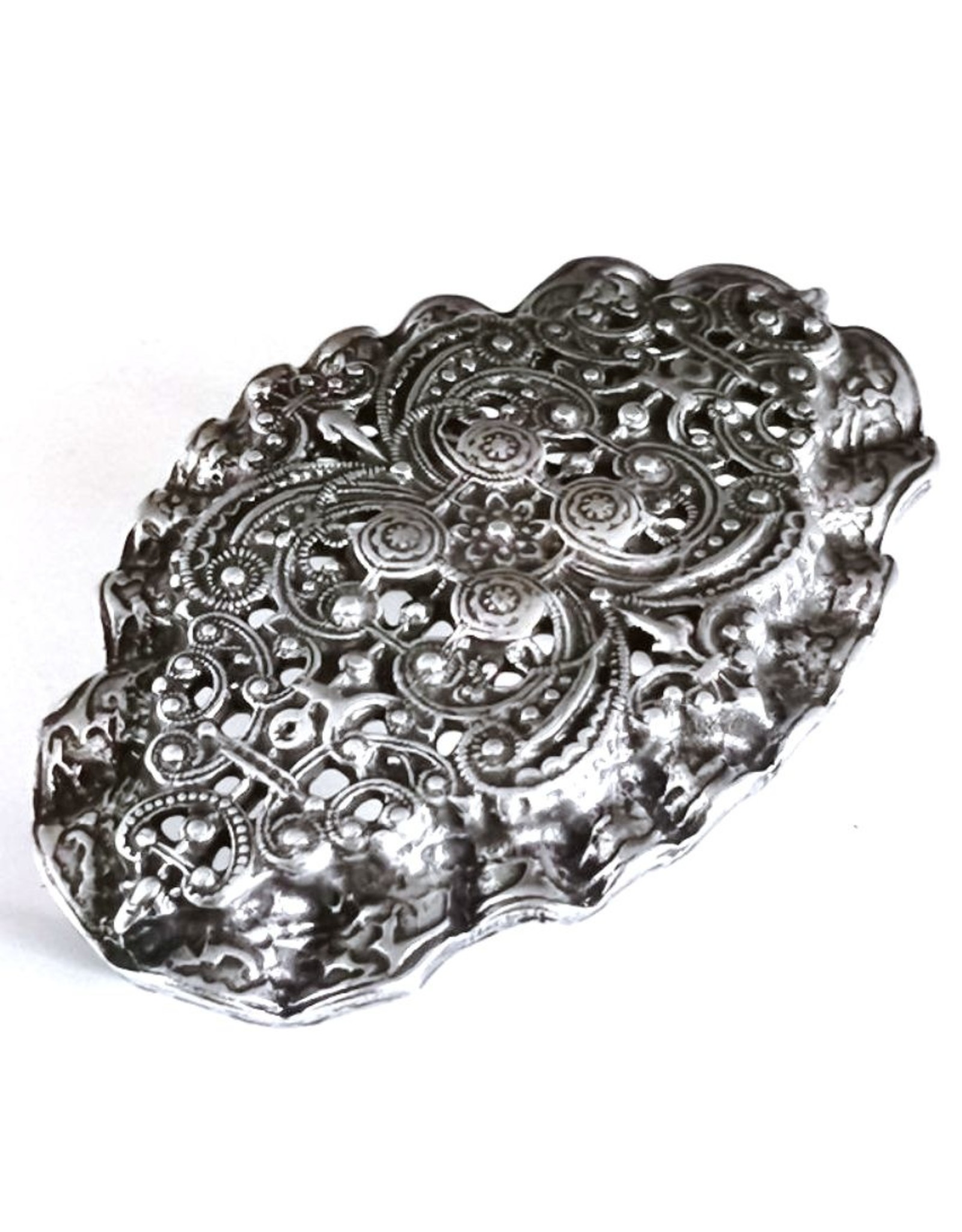 Acco Buckles - Buckle with Victorian Ornament - solid metal