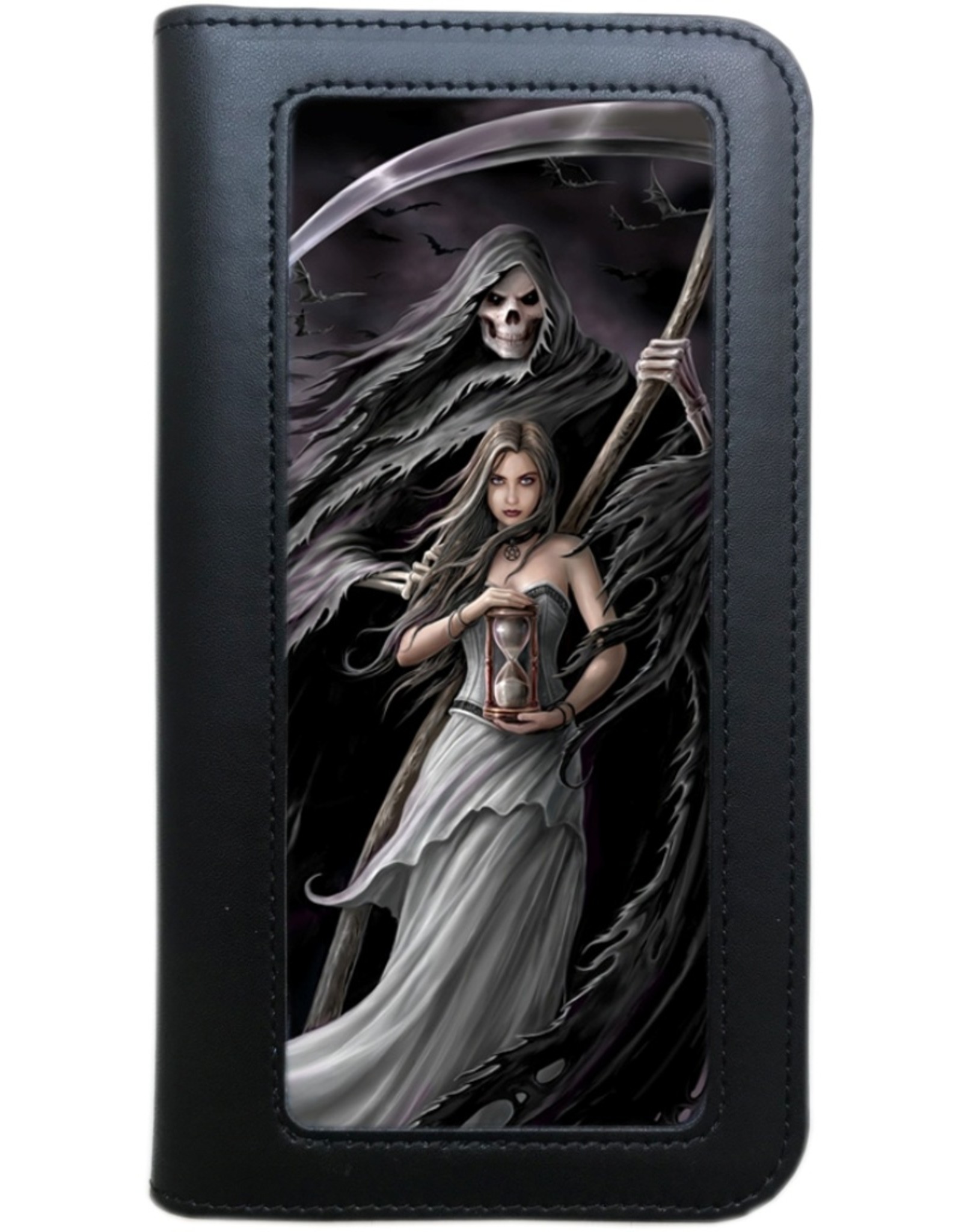 Anne Stokes 3D Wallets and Purses - 3D lenticular Phone Wallet Summon The Reaper - Anne Stokes