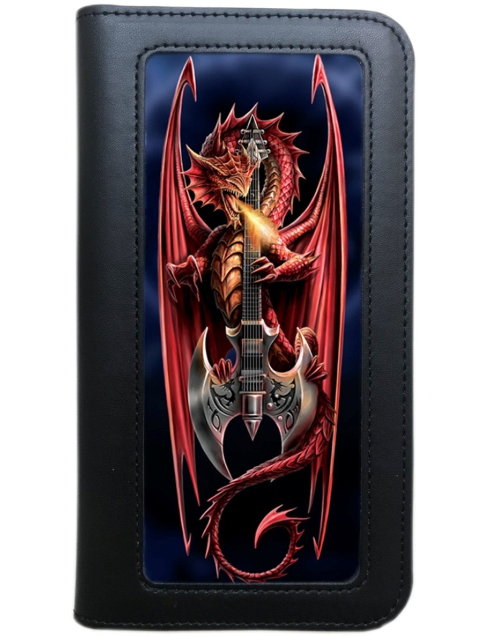 Anne Stokes 3D Wallets and Purses - 3D Lenticular Phone Wallet Dragon Power Chord - Anne Stokes