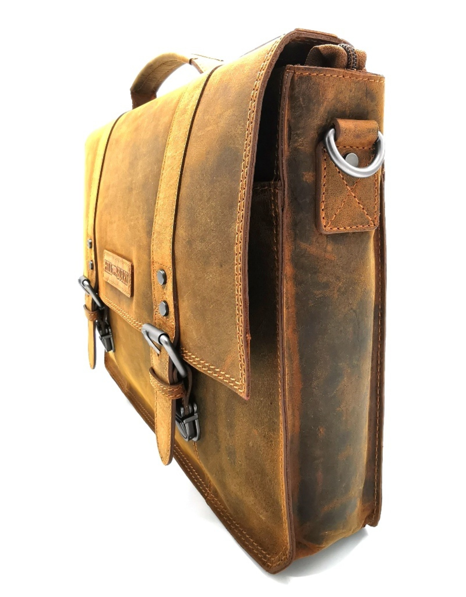 HillBurry Leather laptop bags - HillBurry Leather Vintage Schoolbag XL (Tan)