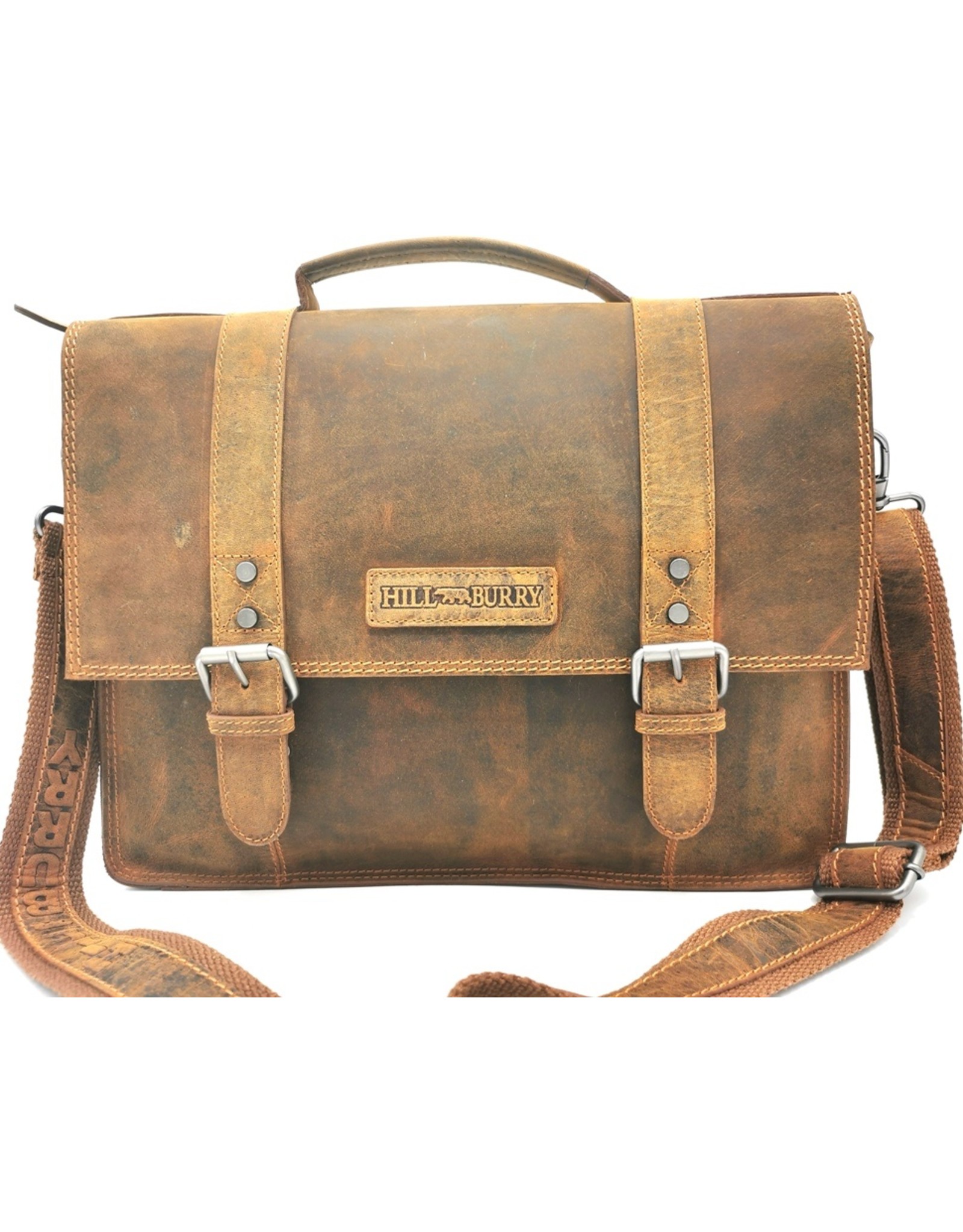 HillBurry Leather laptop bags - HillBurry Leather Vintage Schoolbag XL (Tan)