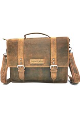 HillBurry Leather laptop bags - HillBurry Leather Vintage Schoolbag XL (Tan)