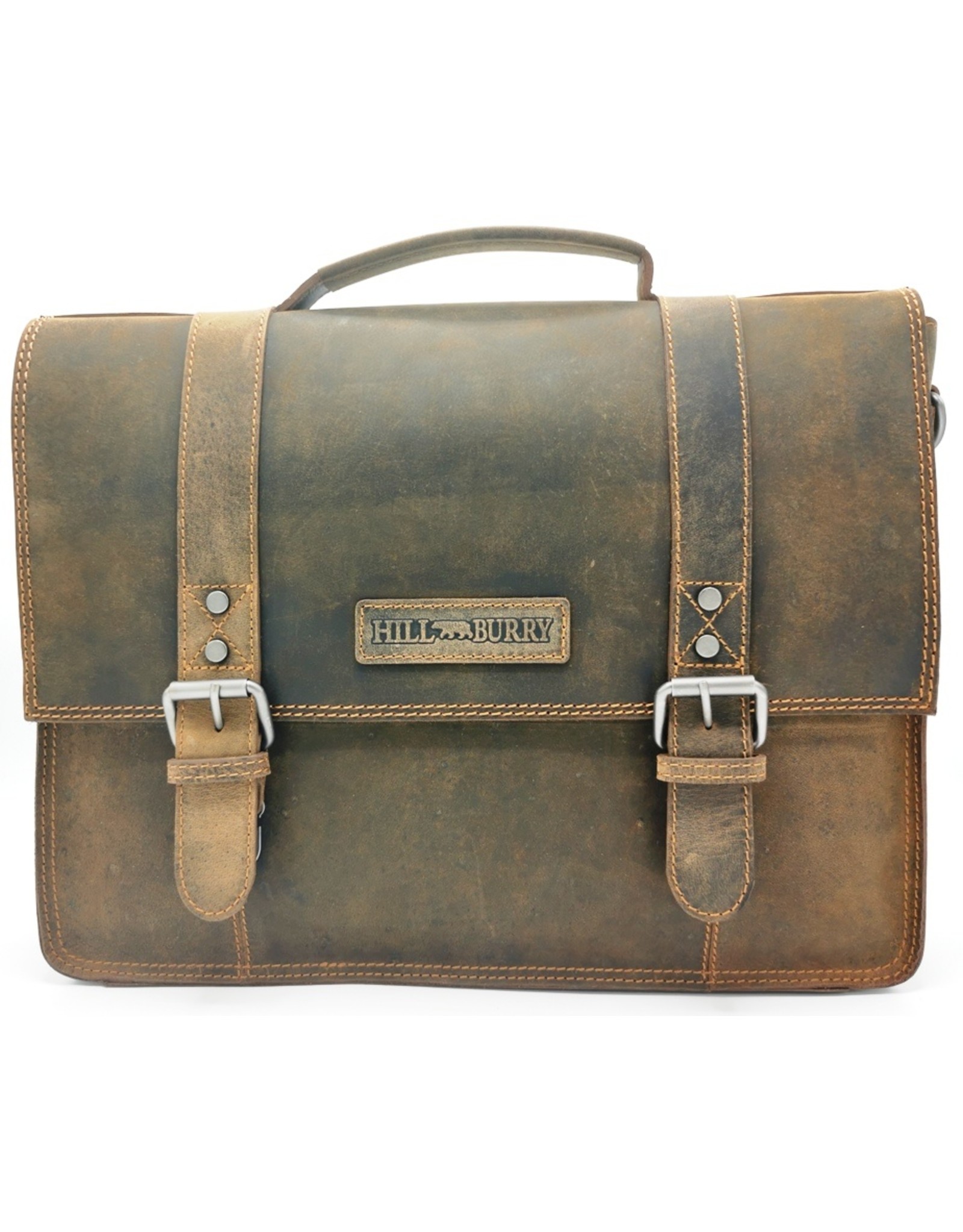 HillBurry Leather laptop bags and Leather workbags - HillBurry Leather Vintage Schoolbag XL (Brown)