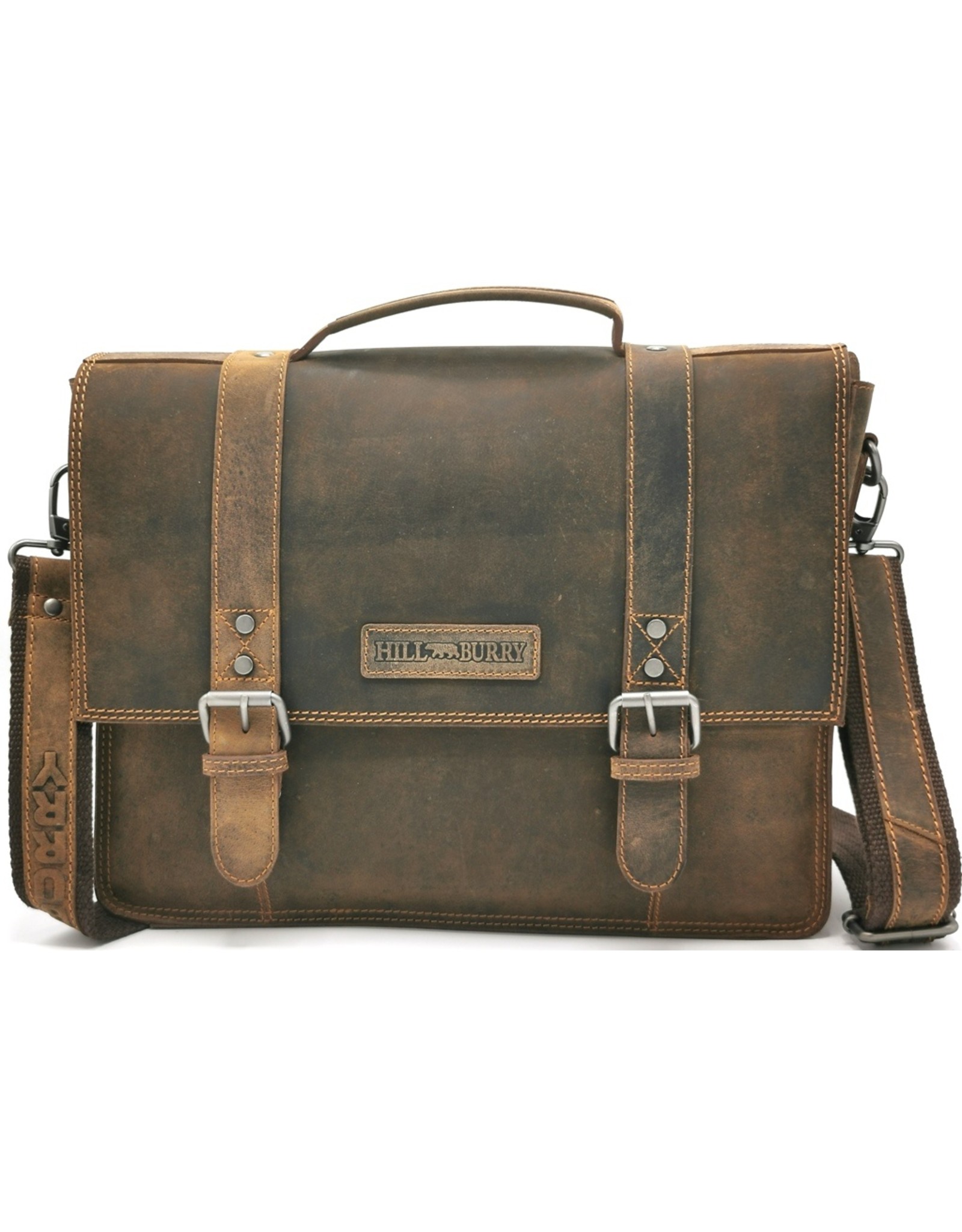 HillBurry Leather laptop bags and Leather workbags - HillBurry Leather Vintage Schoolbag XL (Brown)