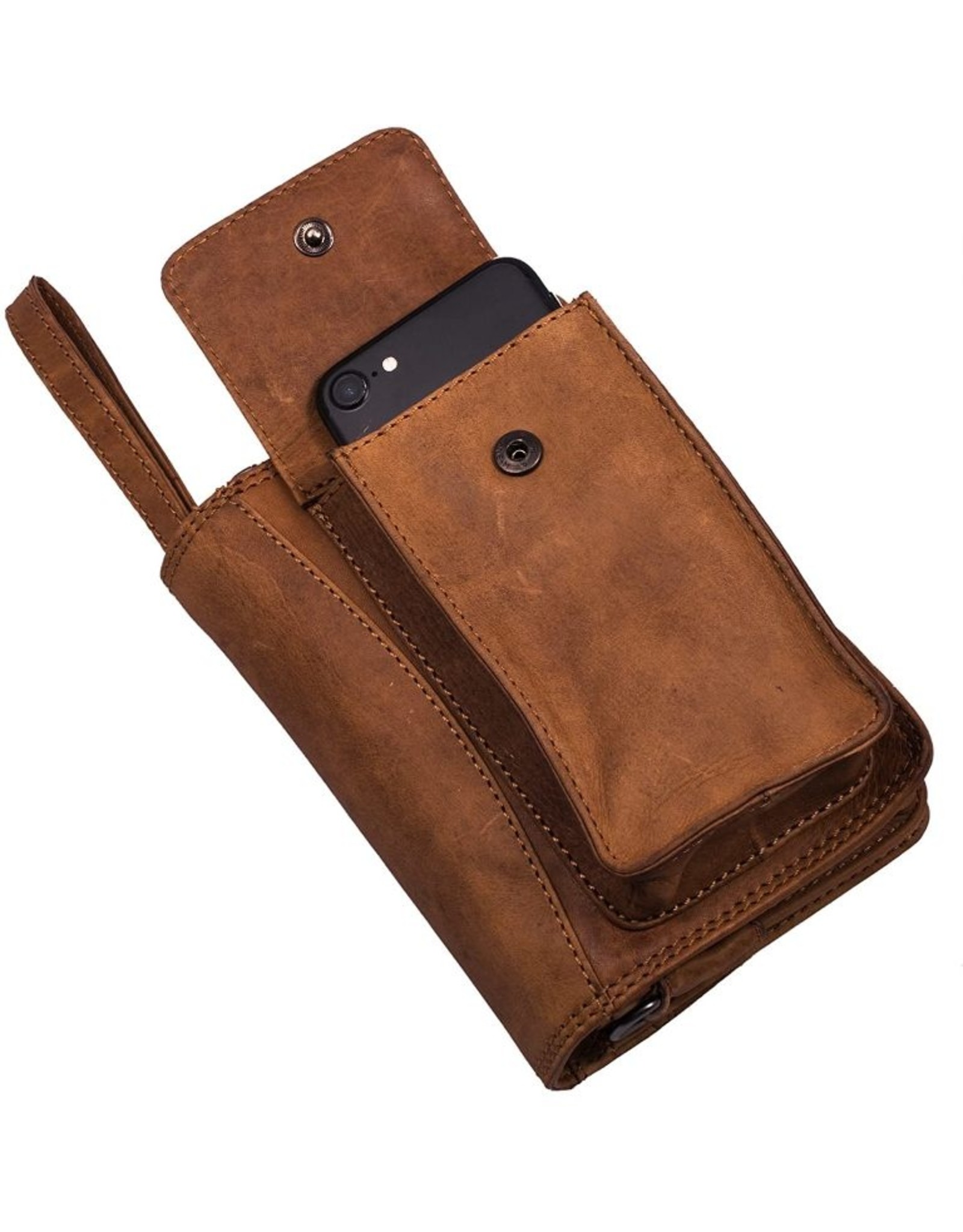 HillBurry Leather Festival bags, waist bags and belt bags - HillBurry Leather Shoulder Bag-Wallet-Phone holder