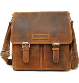 HillBurry HillBurry Leather Crossbody Bag (Mango Tan)