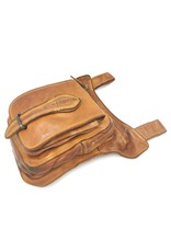 HillBurry Leather Festival bags, waist bags and belt bags - HillBurry leather belt bag - leg bag washed leather cognac