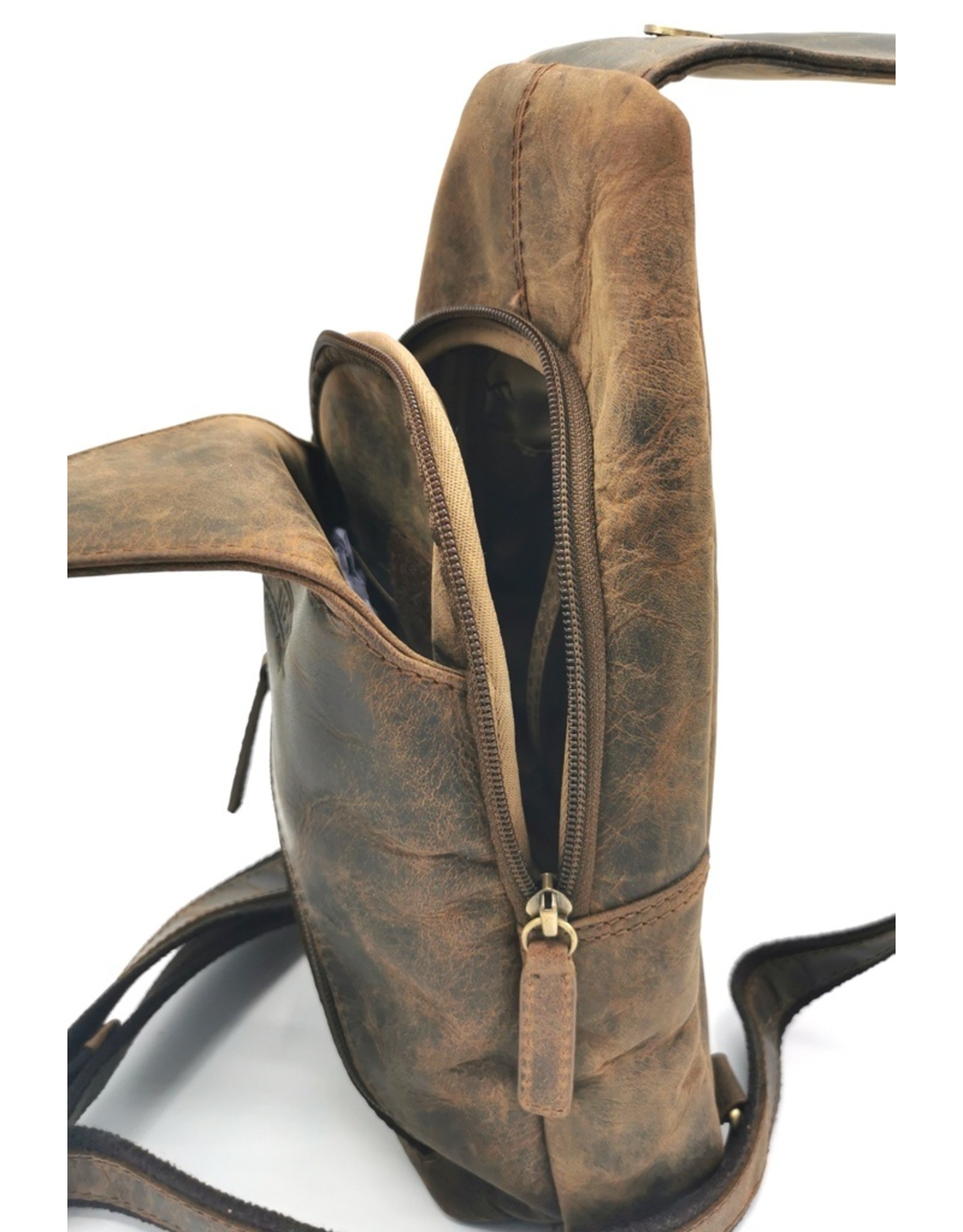 Hunters Leather Shoulder bags  Leather crossbody bags - Hunters Crossbody-Sling bag brown