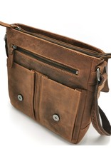 HillBurry Leren Schoudertassen Leren crossbody tassen - HillBurry Leren Crossbody tas bruin