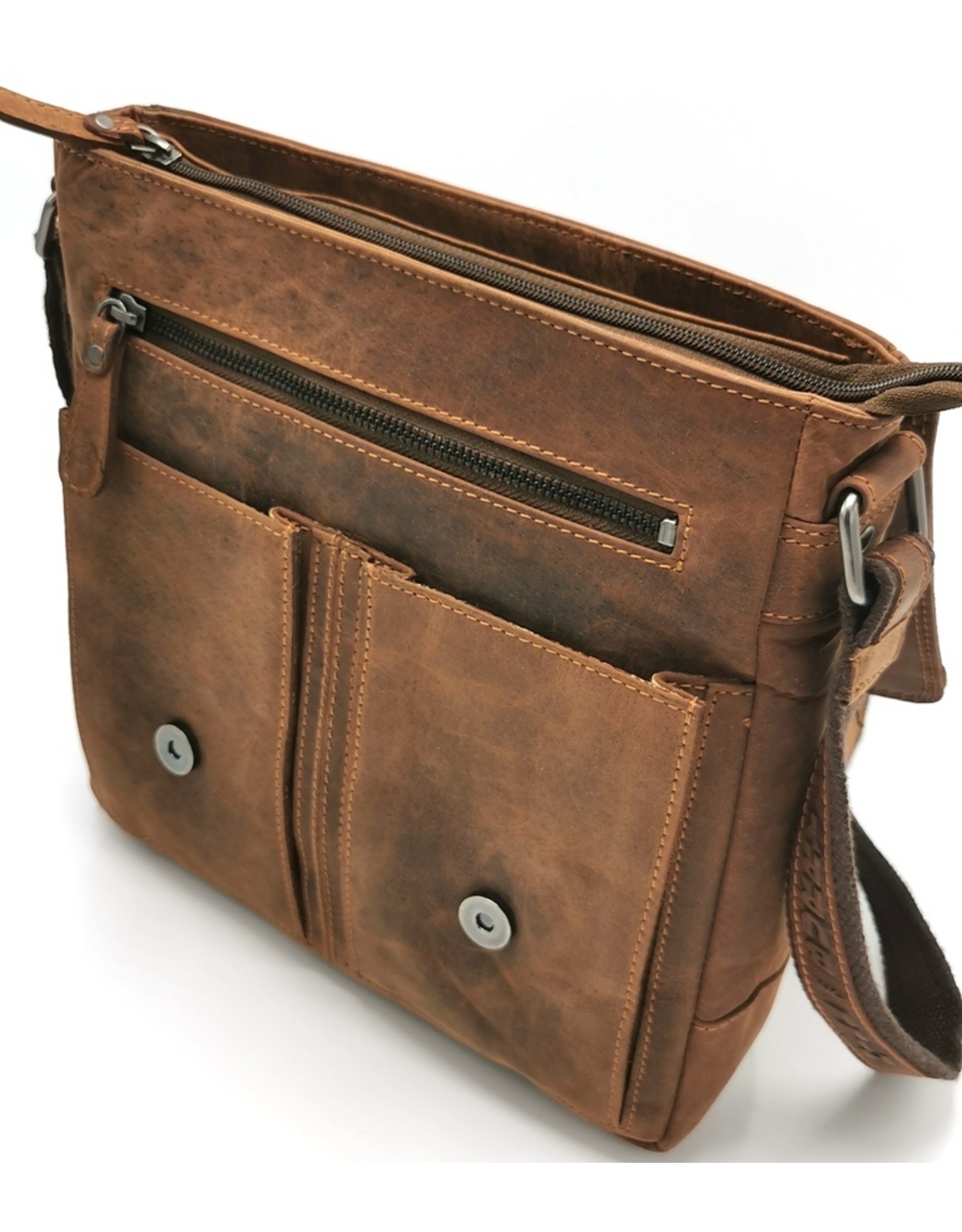 HillBurry Leather Shoulder bags  Leather crossbody bags - HillBurry Leather Crossbody bag bruin