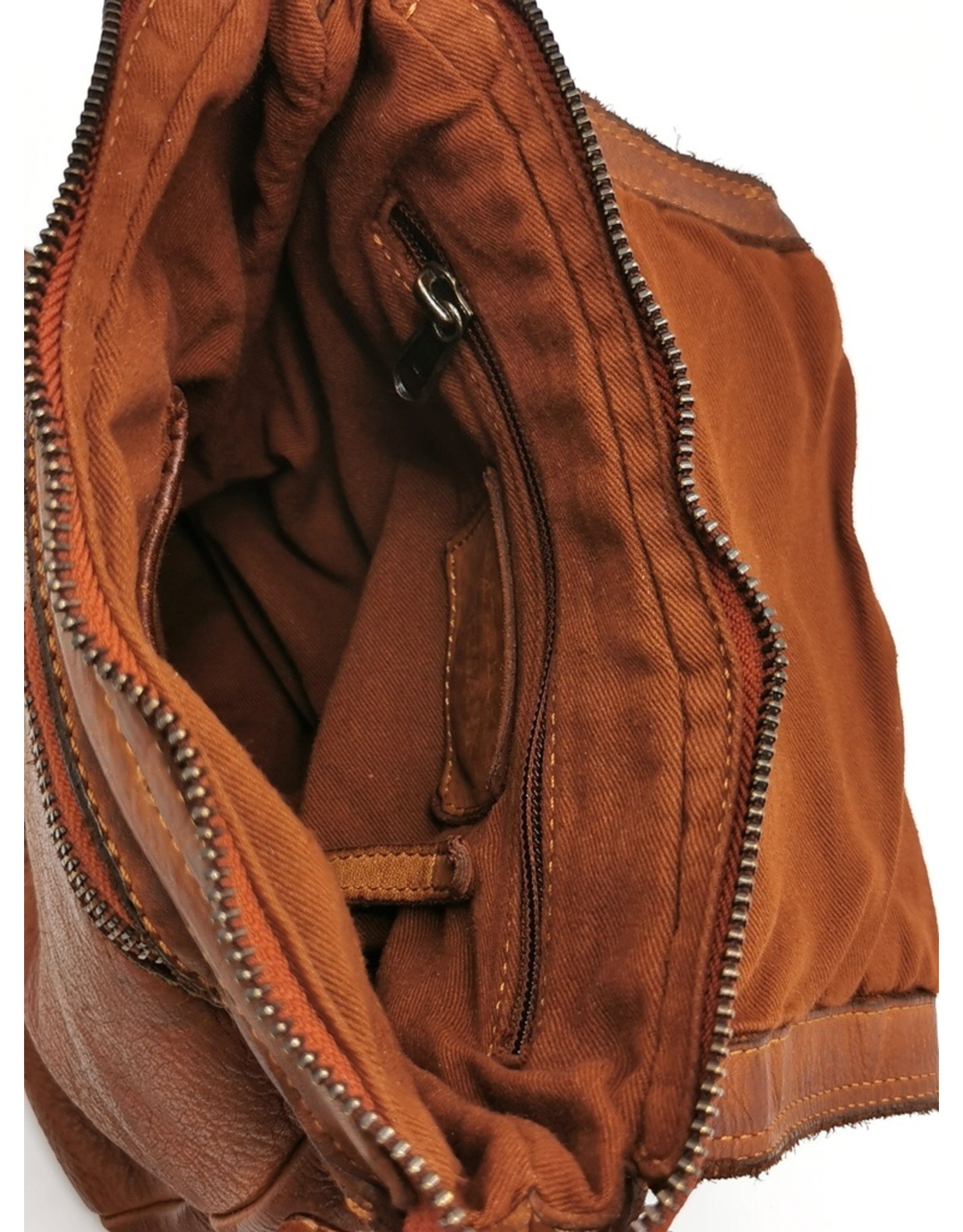 HillBurry Leather bags - HillBurry Shoulder bag Washed Leather Cognac