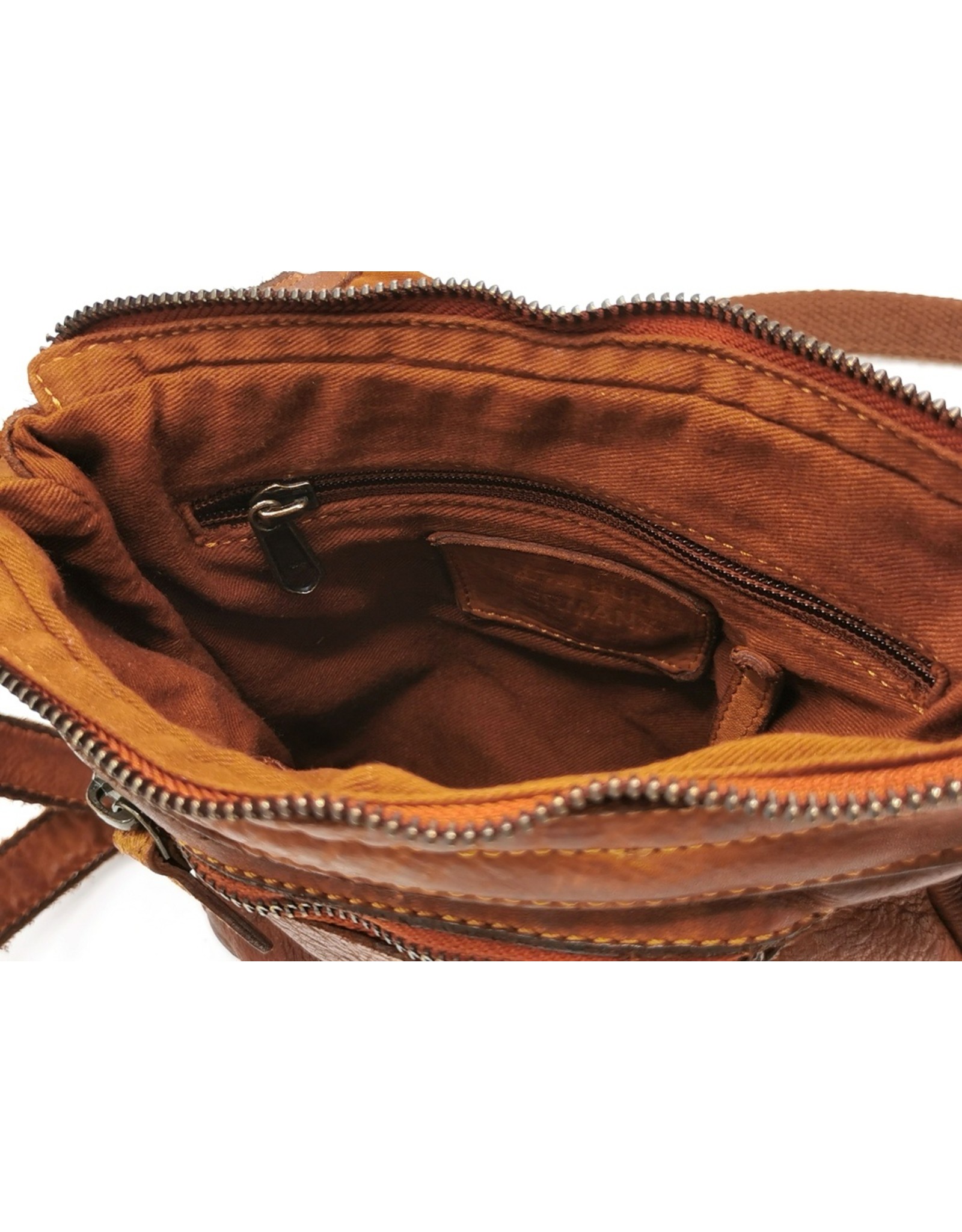 HillBurry Leather bags - HillBurry Shoulder bag Washed Leather Cognac