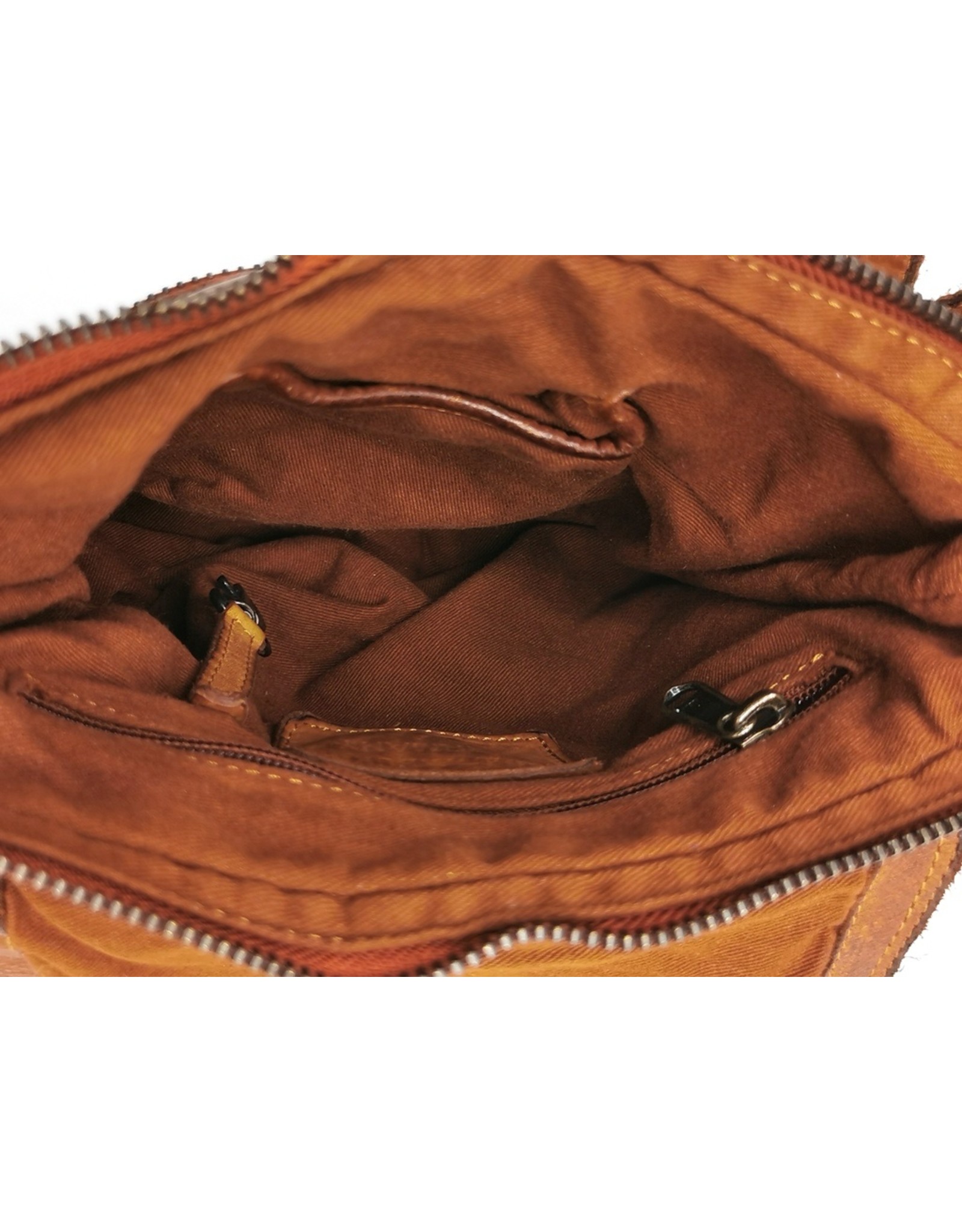 HillBurry Leather bags - HillBurry Shoulder bag Washed Leather Cognac