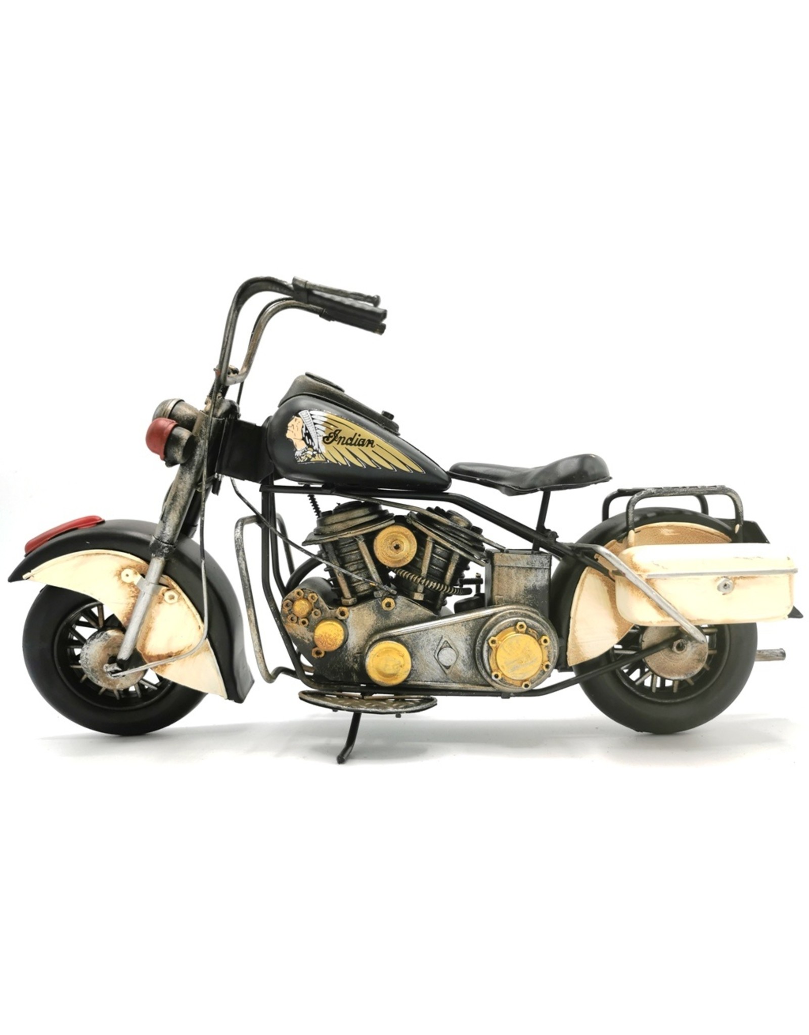 Trukado Collectables - Metal Vintage Indian Motorbike (black-white)