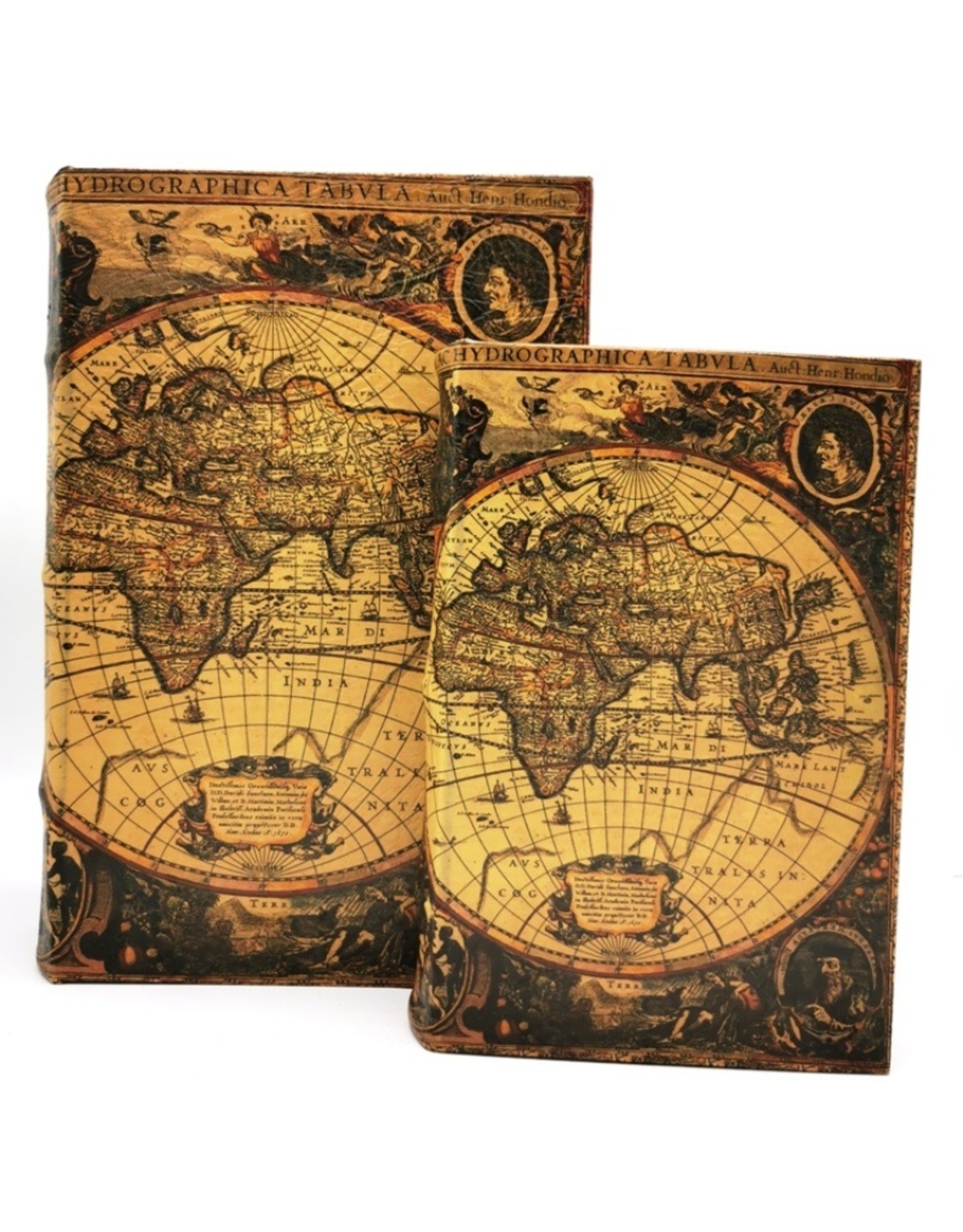 Trukado Giftware & Lifestyle - Storage box Book World Map - Set of 2