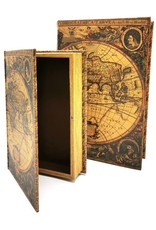 Trukado Giftware & Lifestyle - Storage box Book World Map - Set of 2