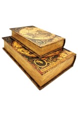 Trukado Giftware & Lifestyle - Storage box Book World Map - Set of 2
