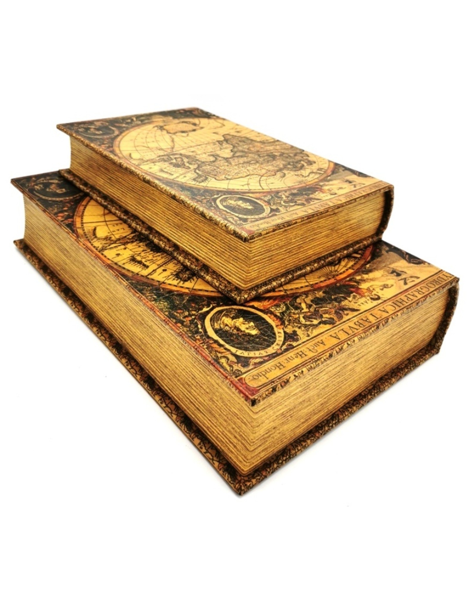 Trukado Giftware & Lifestyle - Storage box Book World Map - Set of 2