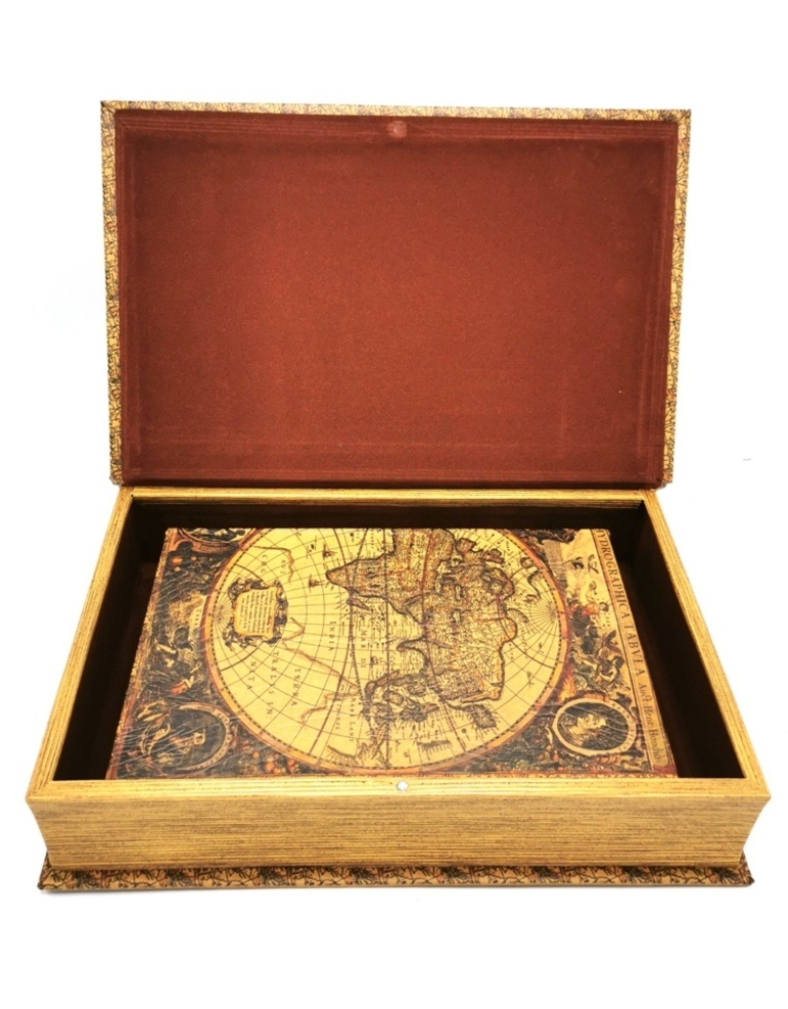 Trukado Giftware & Lifestyle - Storage box Book World Map - Set of 2