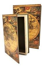 Trukado Giftware & Lifestyle - Opbergdoos Boek Wereld Atlas - Set van 2