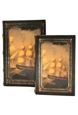 Trukado Giftware & Lifestyle - Opbergdoos Boek Zeilschip - Set van 2