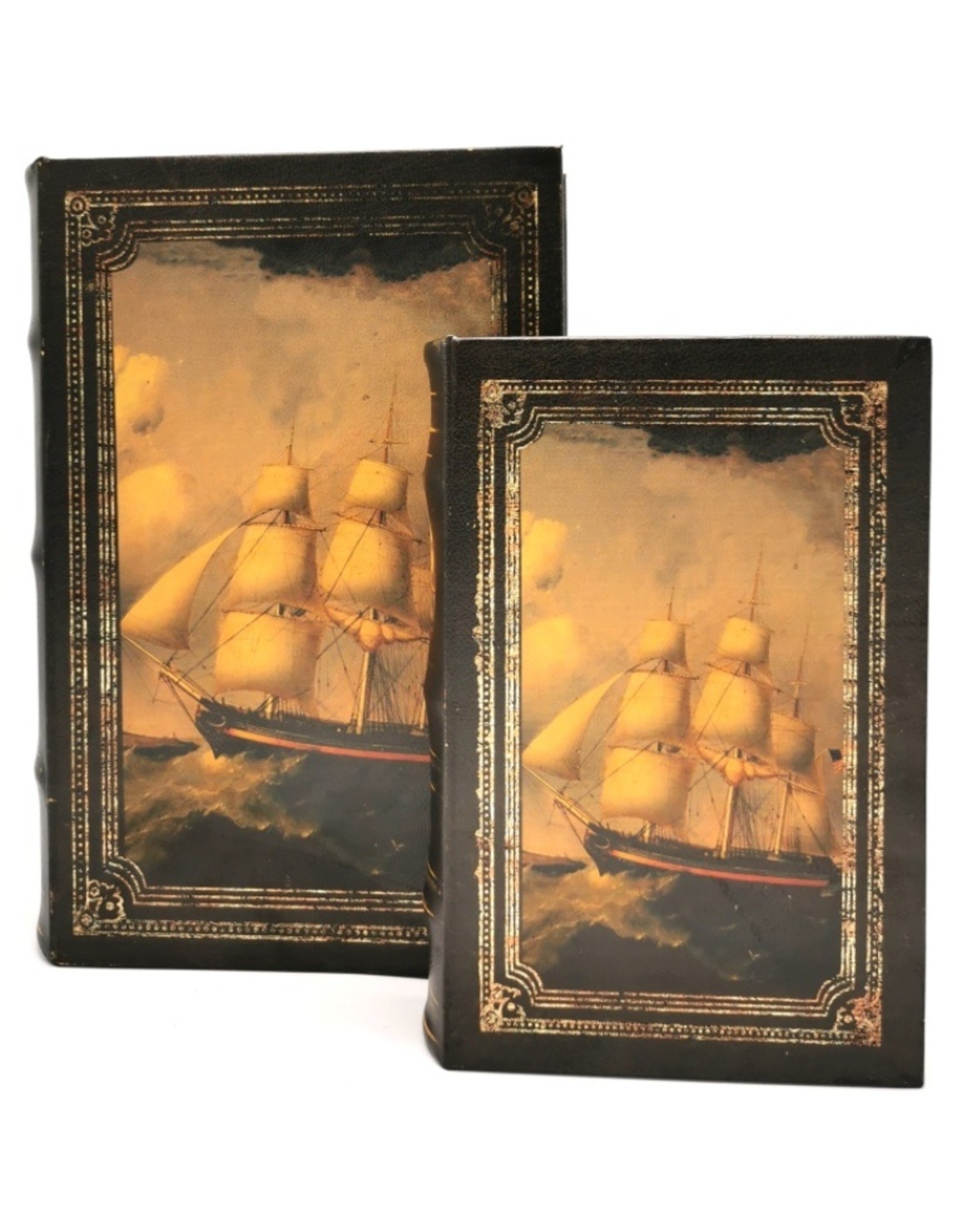 Trukado Giftware & Lifestyle - Storage box Book Sailing Ship - Set of 2