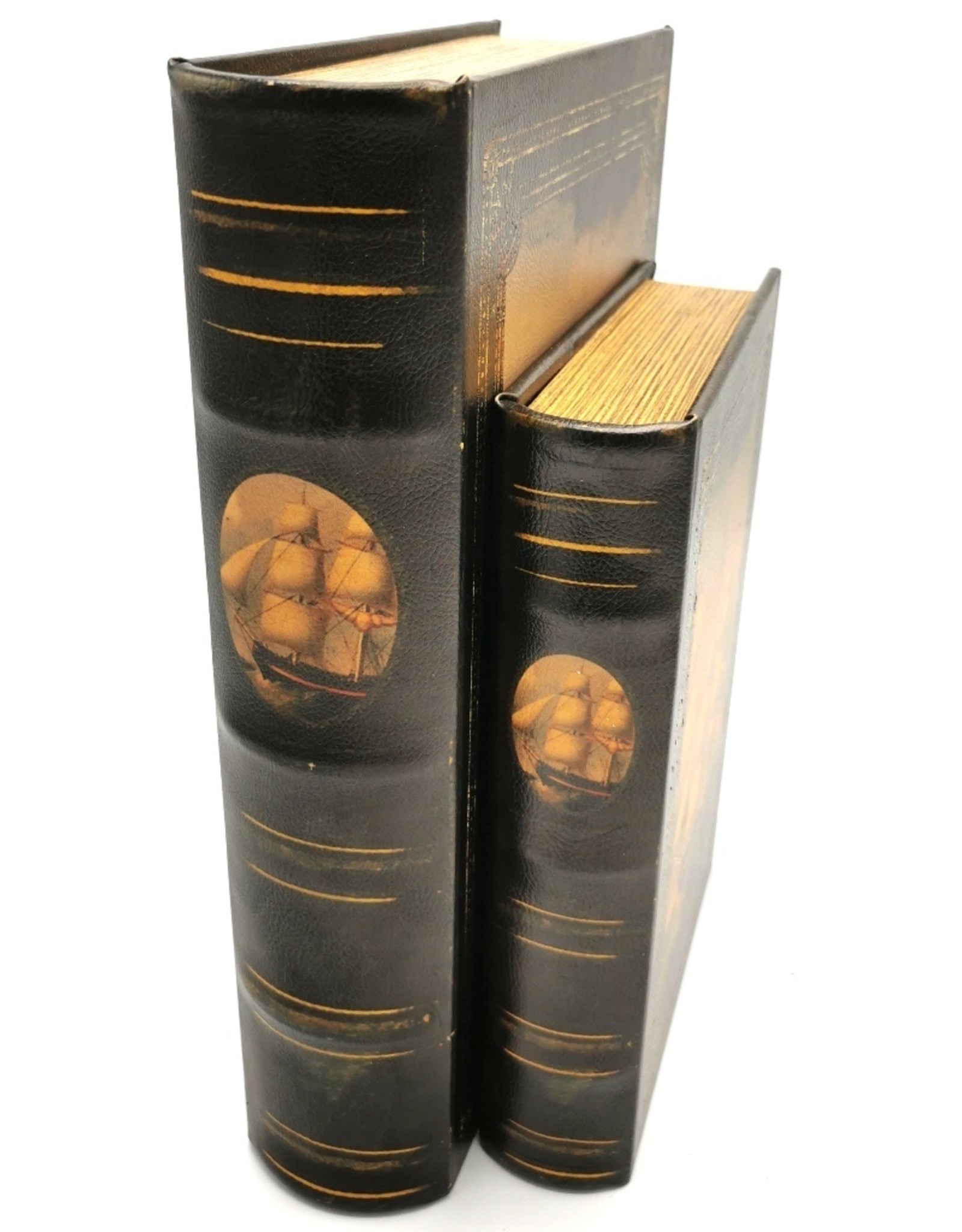 Trukado Giftware & Lifestyle - Storage box Book Sailing Ship - Set of 2