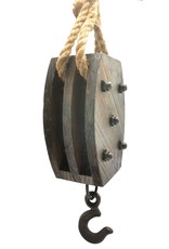 Trukado Miscellaneous - Wooden Pulley Block with Iron Screws and Hook