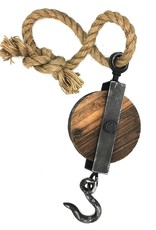 Trukado Miscellaneous - Round Wooden Pulley with Iron Hook