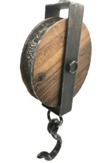 Trukado Miscellaneous - Round Wooden Pulley with Iron Hook