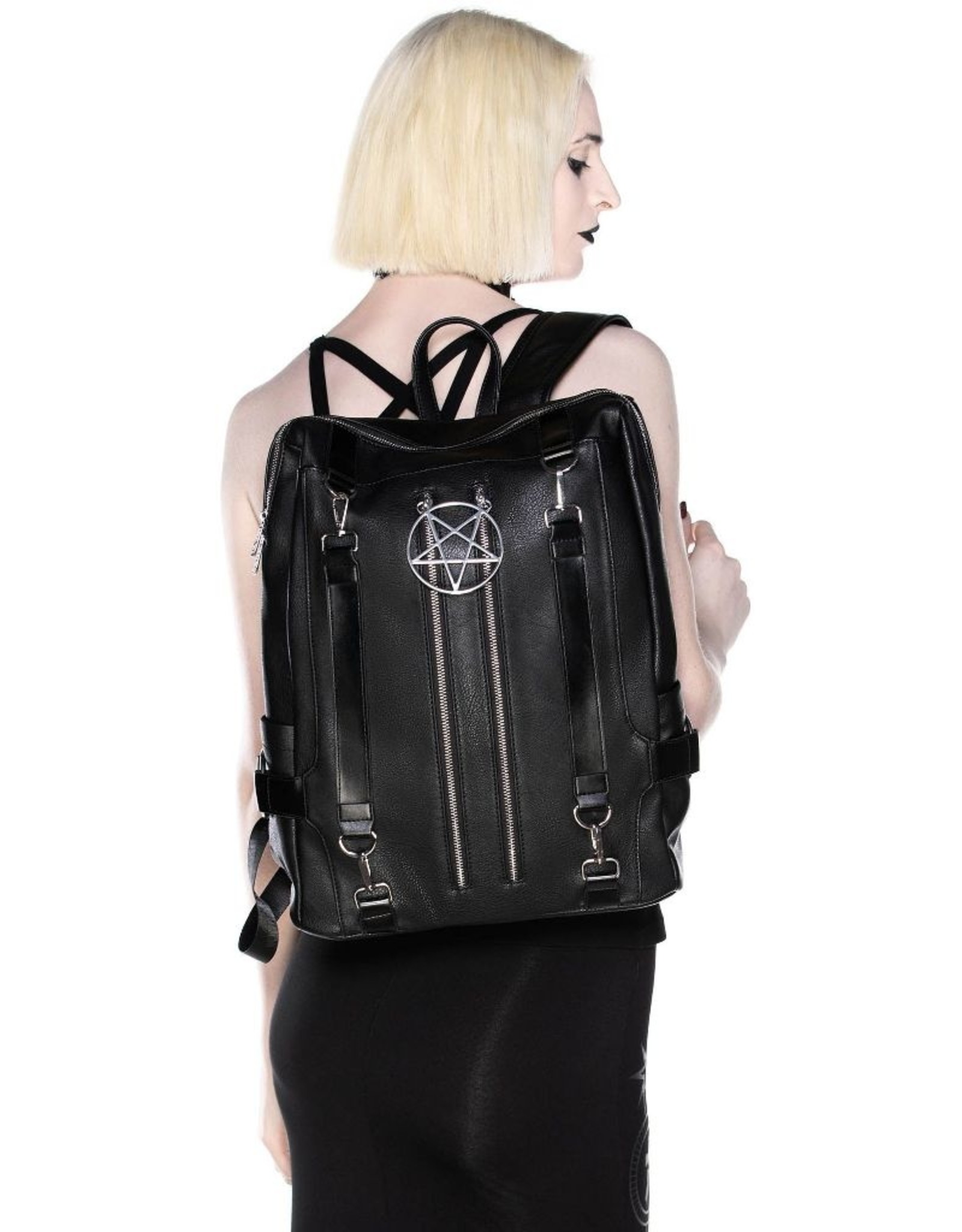 Killstar Killstar bags and accessories - Killstar Pentagram backpack Hell Awaits