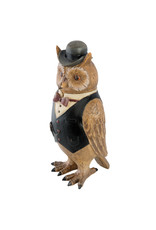 Trukado Giftware Figurines Collectables - Owl with Cigar and Bowler Hat figurine 24cm