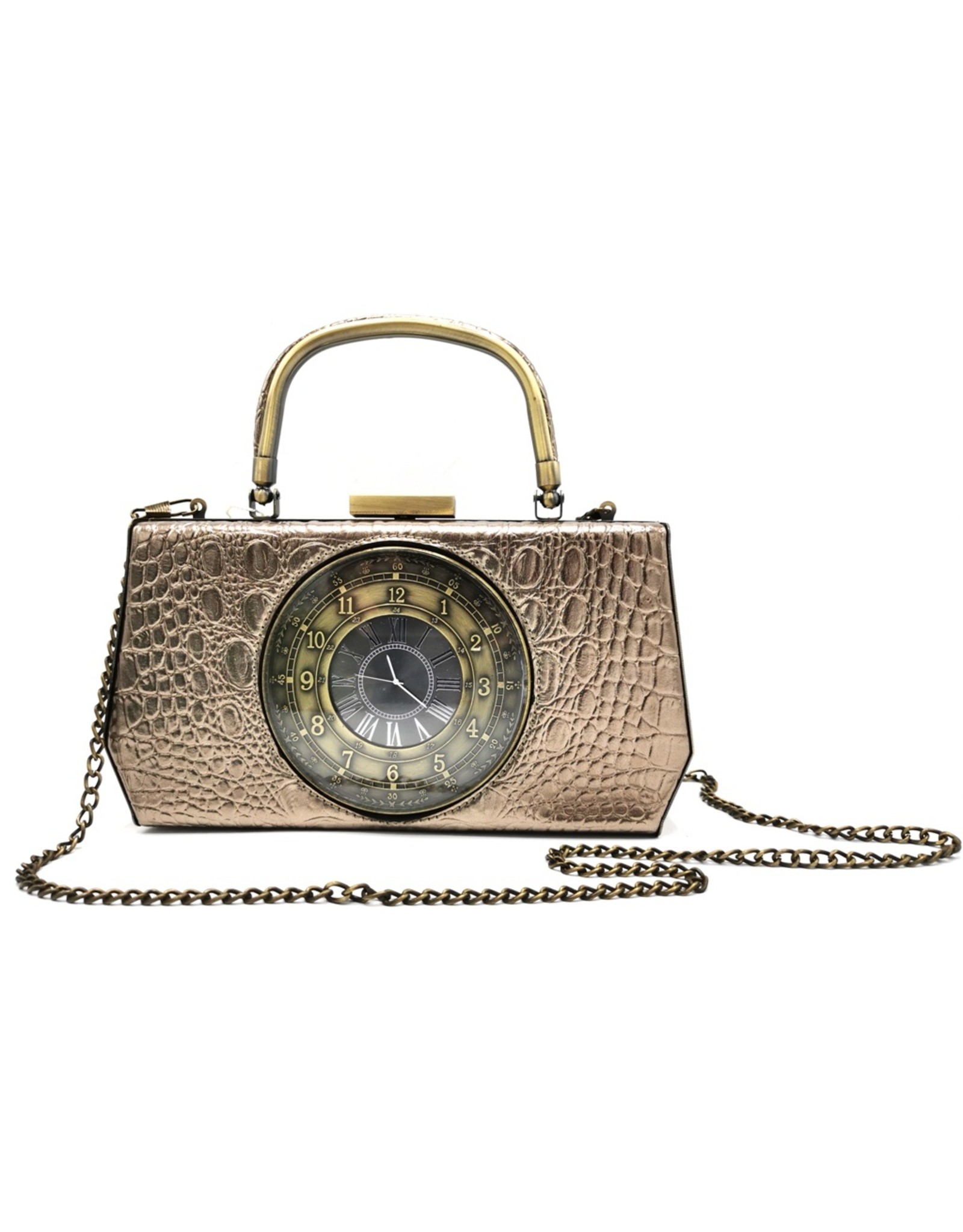 Magic Bags Retro bags  Vintage bags - Handbag with Real Clock vintage style grey